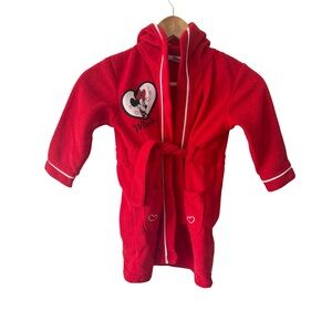 Disney Y2K Minnie Mouse Red Hooded Robe